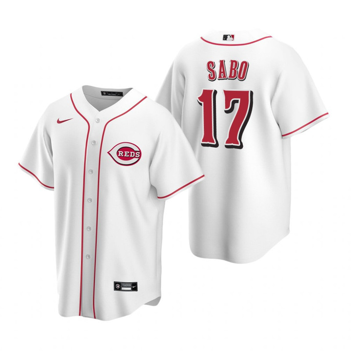 Mens Cincinnati Reds #17 Chris Sabo Retired Player White Jersey Gift For Reds Fans