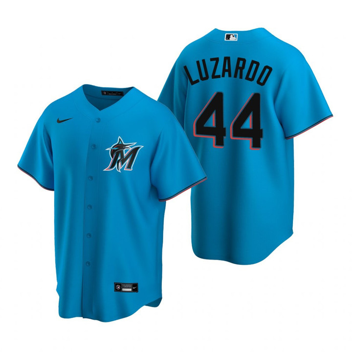 Mens Miami Marlins #44 Jesus Luzardo 2020 Alternate Blue Jersey Gift For Marlins Fans