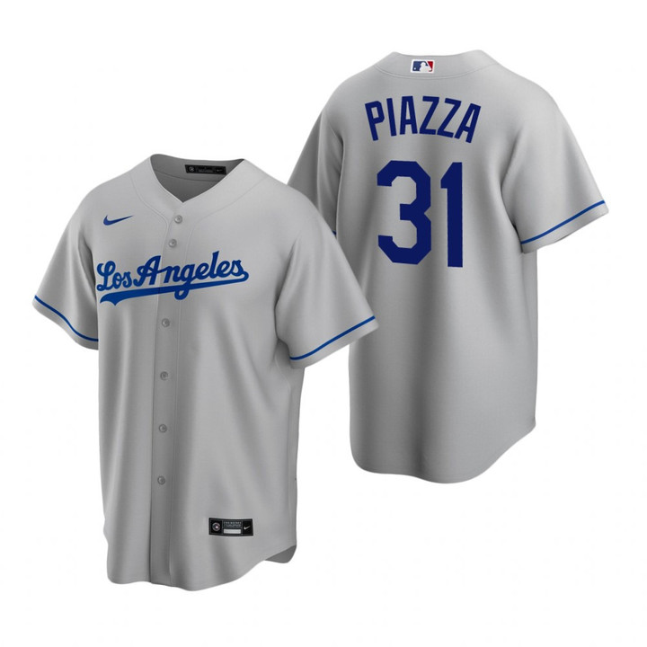 Mens Los Angeles Dodgers #31 Mike Piazza 2020 Road Gray Jersey Gift For Dodgers Fans