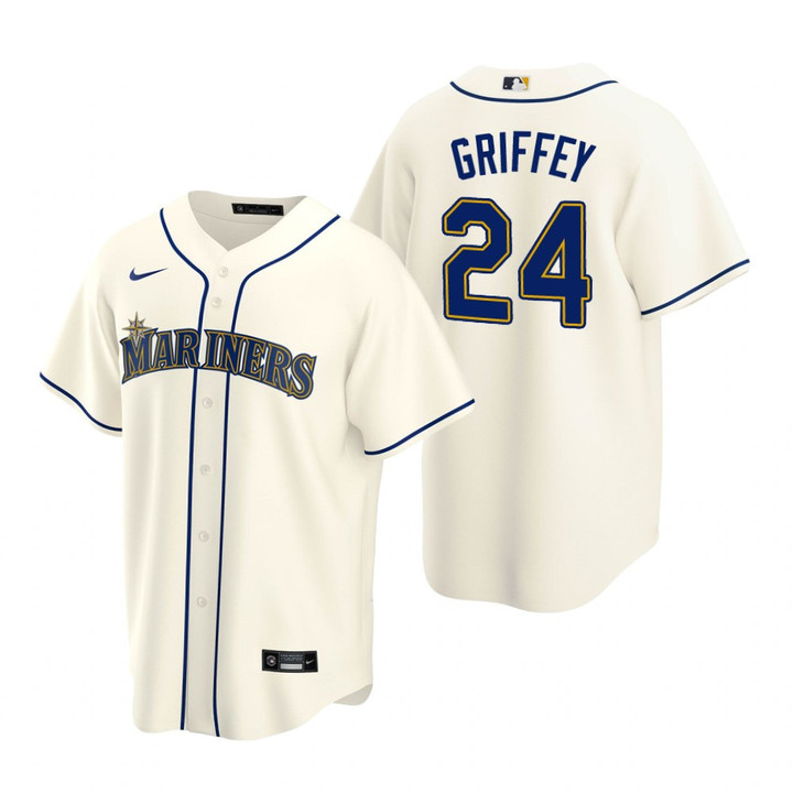 Mens Seattle Mariners #24 Ken Griffey Jr. 2020 Alternate Cream Jersey Gift For Mariners Fans