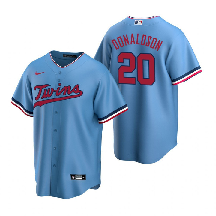 Mens Minnesota Twins #20 Josh Donaldson Alternate Light Blue Jersey Gift For Twins Fans