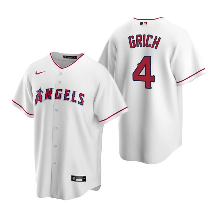 Mens Los Angeles Angels #4 Bob Grich 2020 Retired Player Player White Jersey Gift For Angels Fans