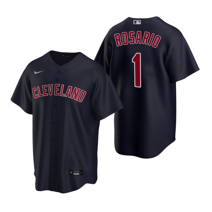 Mens Cleveland Baseball #1 Amed Rosario 2020 Alternate Navy Jersey Gift For Cleveland Baseball Fans
