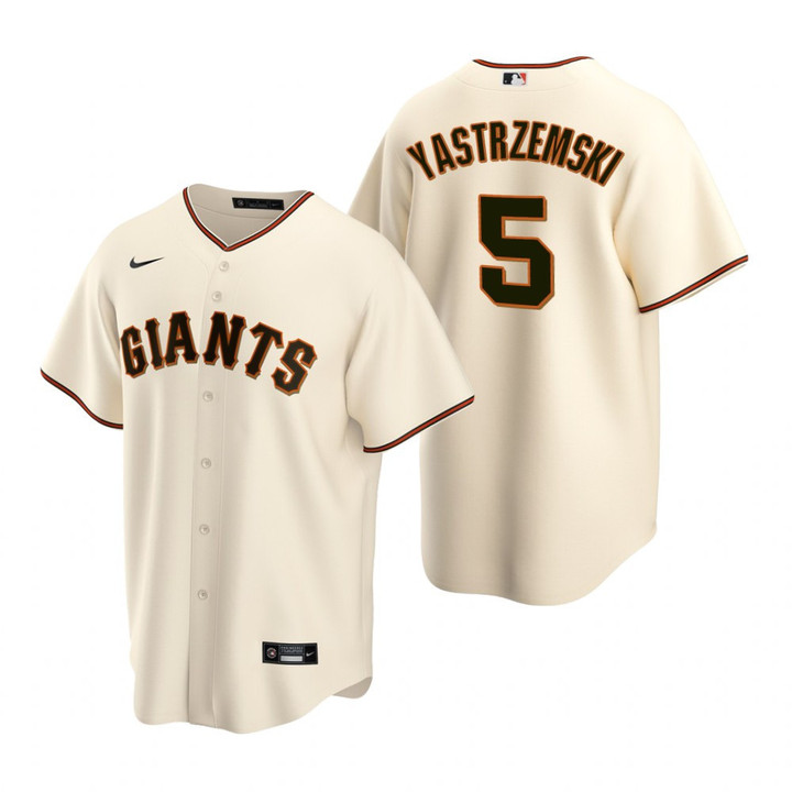 Mens San Francisco Giants #5 Mike Yastrzemski 2020 Home Cream Jersey Gift For Giants Fans