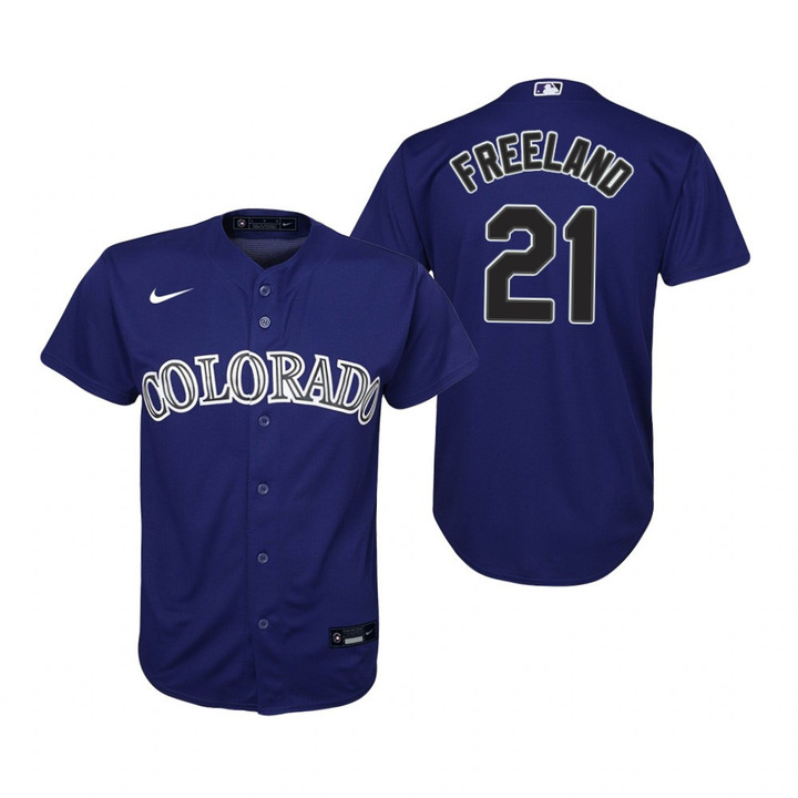 Youth Colorado Rockies #21 Kyle Freeland Collection 2020 Alternate Purple Jersey Gift For Rockies Fans