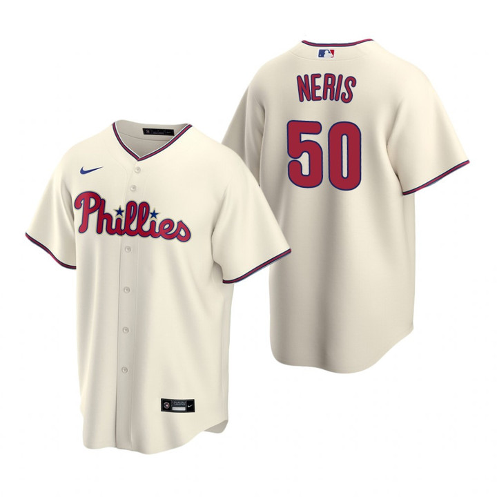 Mens Philadelphia Phillies #50 Hector Neris 2020 Alternate Cream Jersey Gift For Phillies Fans