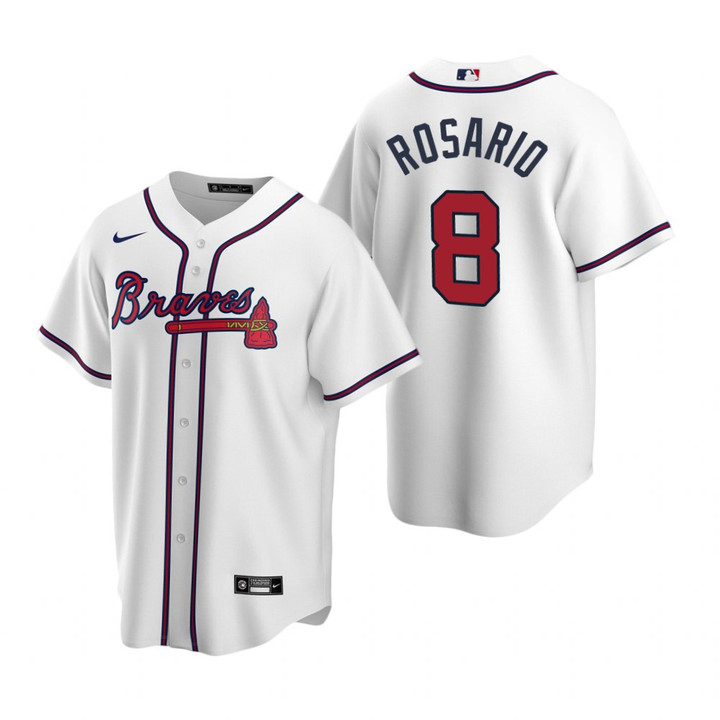 Mens Atlanta Braves #8 Eddie Rosario 2020 Alternate White Jersey Gift For Braves Fans