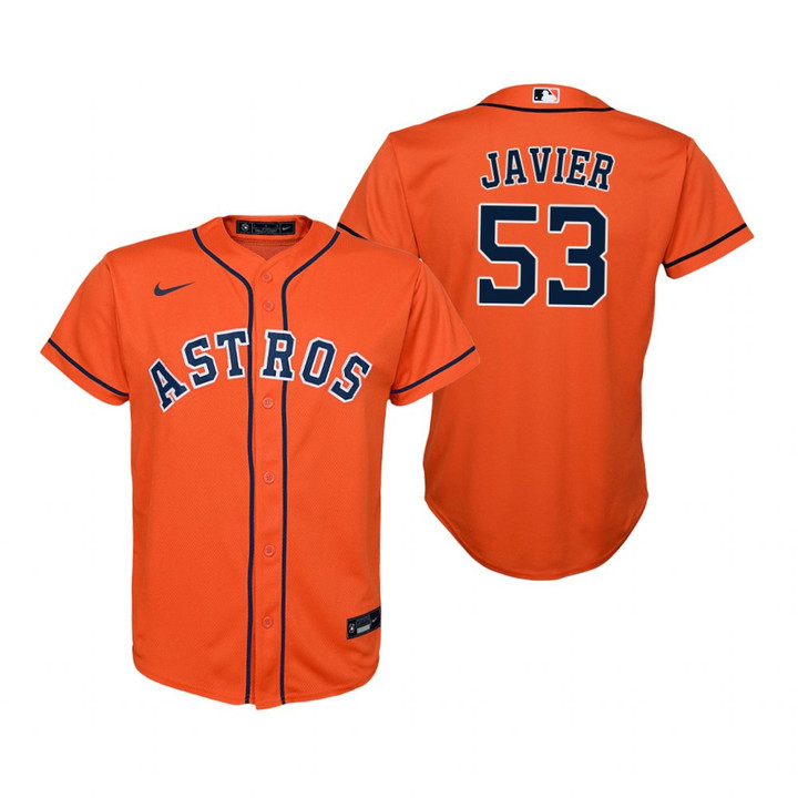 Youth Houston Astros #53 Cristian Javier 2020 Orange Jersey Gift For Astros Fans
