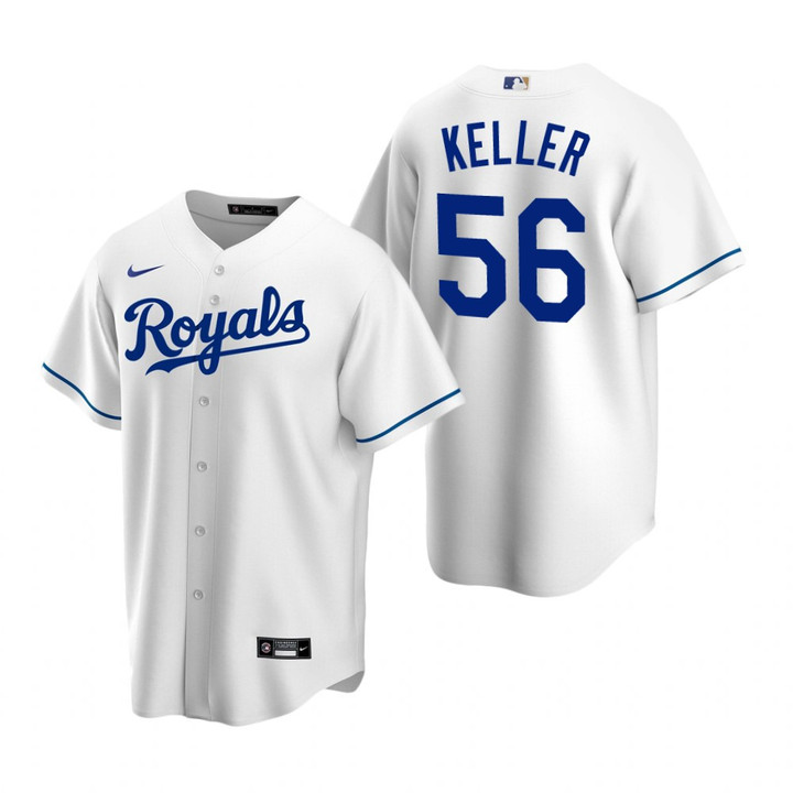 Mens Kansas City Royals #56 Brad Keller Home White Jersey Gift For Royals Fans