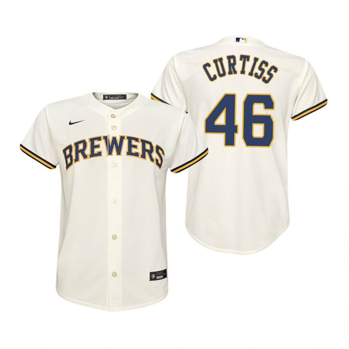 Youth Milwaukee Brewers #46 John Curtiss 2020 Cream Jersey Gift For Brewers Fans