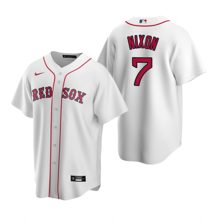 Mens Boston Red Sox #7 Trot Nixon White Retired Player Jersey Gift For Boston Red Fans