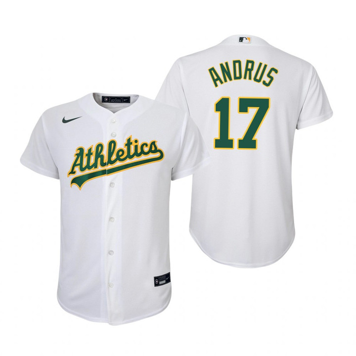 Youth Oakland Athletics #17 Elvis Andrus 2020 White Jersey Gift For Athletics Fans