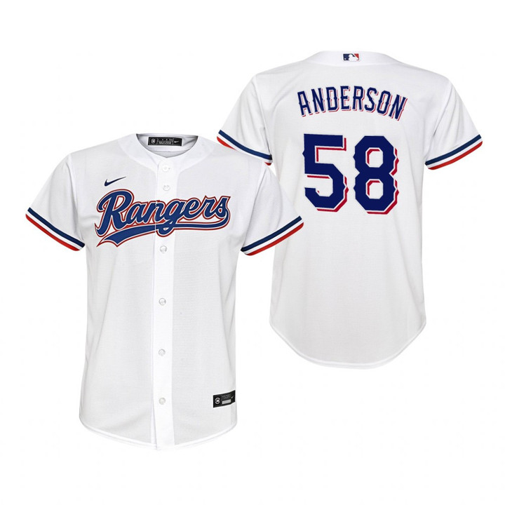Youth Texas Rangers #53 Drew Anderson 2020 White Jersey Gift For Rangers Fans