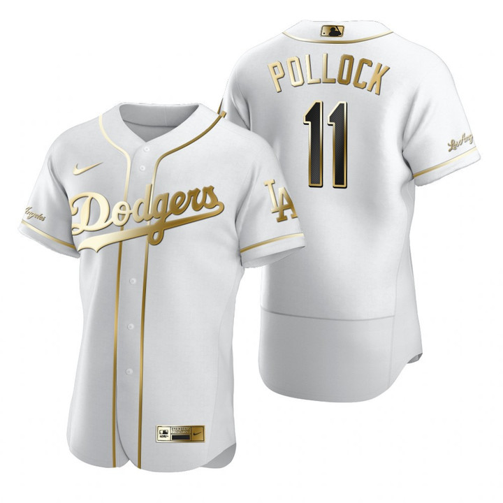 Los Angeles Dodgers #11 A.J. Pollock Mlb Golden Edition White Jersey Gift For Dodgers Fans
