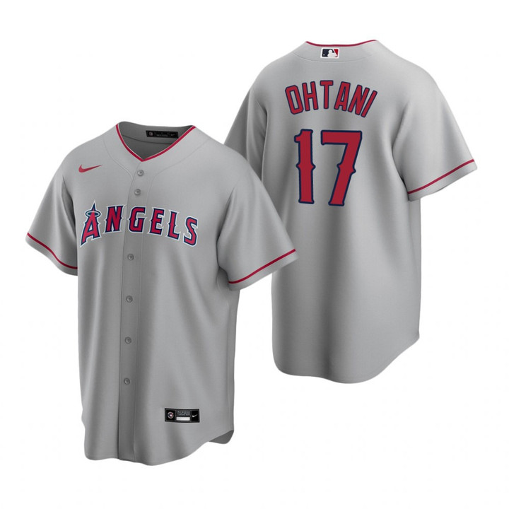 Mens Los Angeles Angels #17 Shohei Ohtani 2020 Road Gray Jersey Gift For Phillies Fans