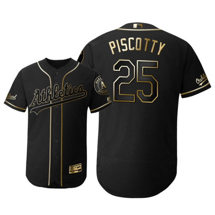 Oakland Athletics #25 Stephen Piscotty Mlb 2019 Golden Edition Black Jersey Gift For Athletics Fans