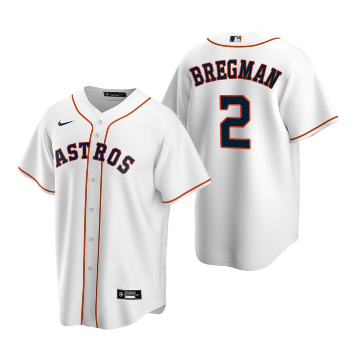 Mens Houston Astros #2 Alex Bregman 2020 Home White Jersey Gift For Astros Fans