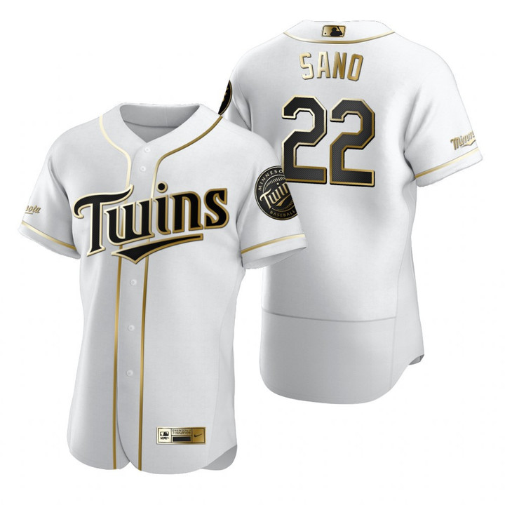 Minnesota Twins #22 Miguel Sano Mlb Golden Edition White Jersey Gift For Twins Fans