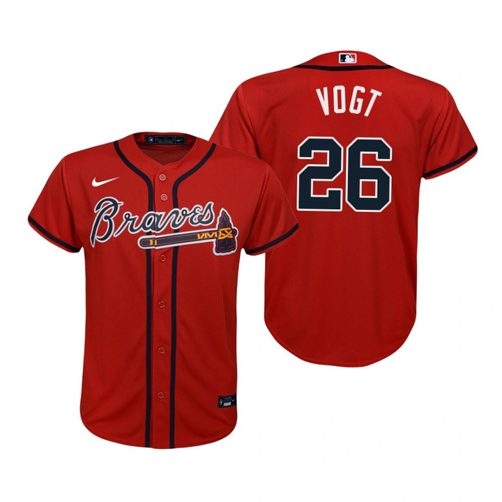 Youth Atlanta Braves #26 Stephen Vogt 2020 Red Jersey Gift For Braves Fans
