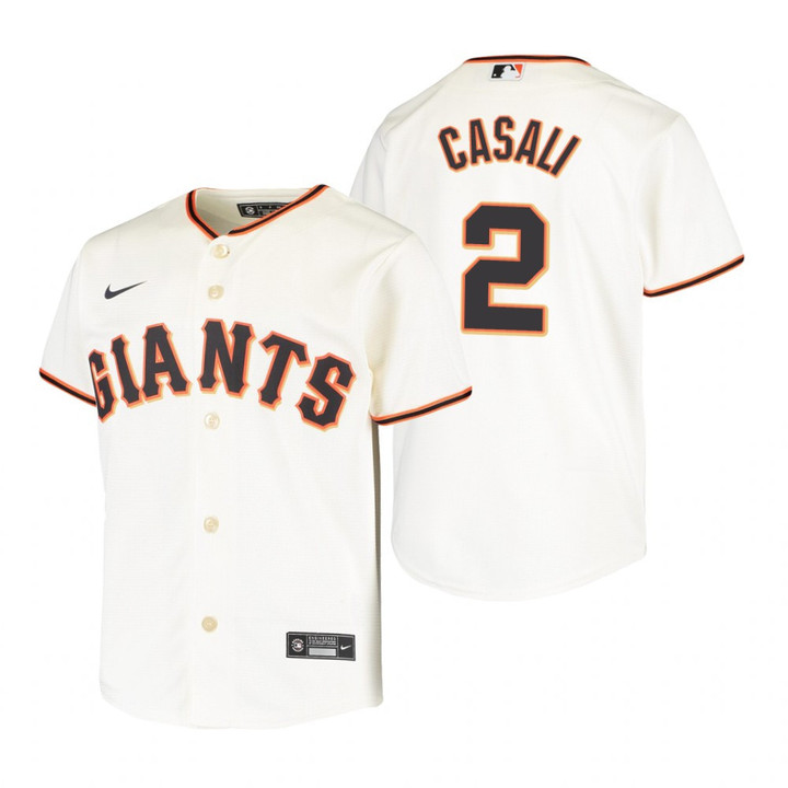 Youth San Francisco Giants #2 Curt Casali 2020 Alternate Cream Jersey Gift For Giants Fans