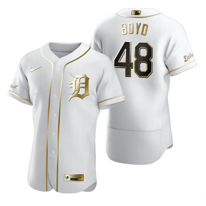 Detroit Tigers #48 Matthew Boyd Mlb Golden Edition White Jersey Gift For Tigers Fans
