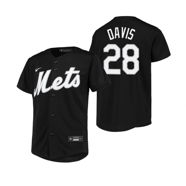 Youth New York Mets #28 J.D. Davis 2020 Alternate Black Jersey Gift For Mets Fans