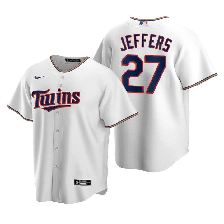 Youth Minnesota Twins #27 Ryan Jeffers Collection 2020 Alternate White Jersey Gift For Twins Fans