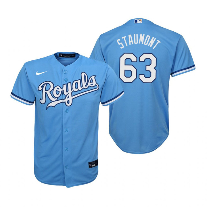Youth Kansas City Royals #63 Josh Staumont Collection 2020 Alternate Light Blue Jersey Gift For Royals Fans