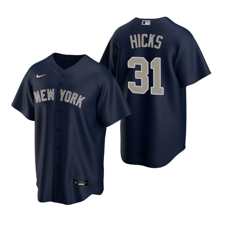 Mens New York Yankees #31 Aaron Hicks 2020 Alternate Navy Jersey Gift For Yankees Fans