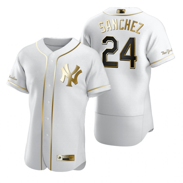 New York Yankees #24 Gary Sanchez Mlb Golden Edition White Jersey Gift For Yankees Fans