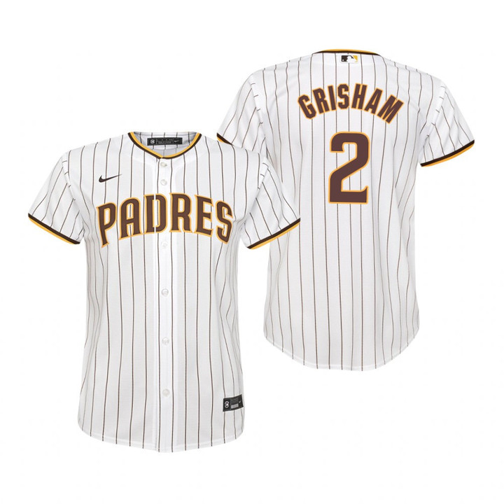 Youth San Diego Padres #2 Trent Grisham 2020 White Jersey Gift For Padres Fans