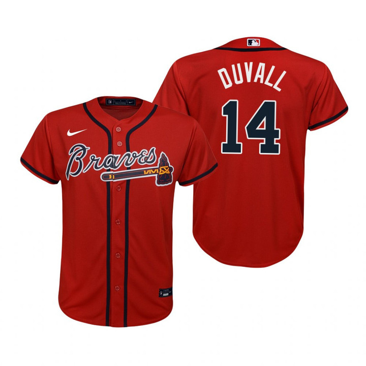 Youth Atlanta Braves #14 Adam Duvall 2020 Red Jersey Gift For Braves Fans