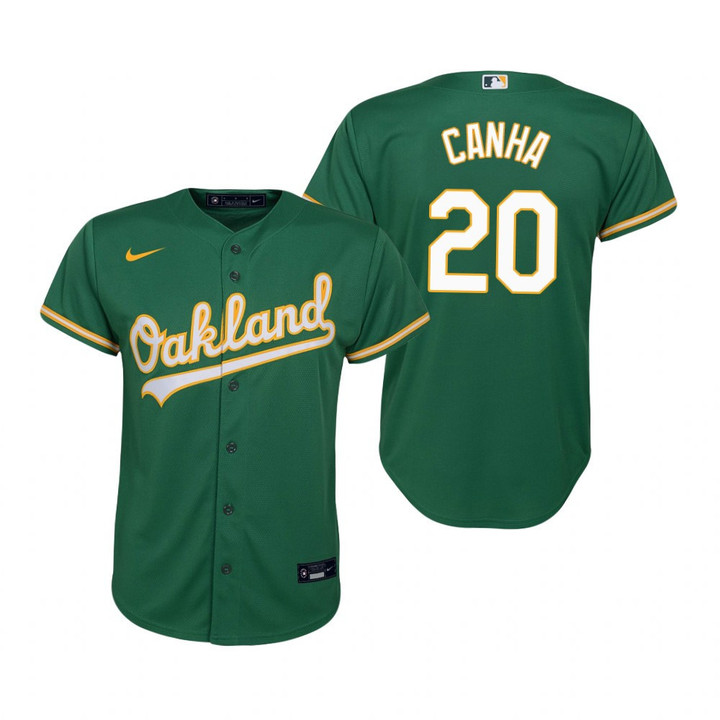 Youth Oakland Athletics #20 Mark Canha 2020 Green Jersey Gift For Athletics Fans
