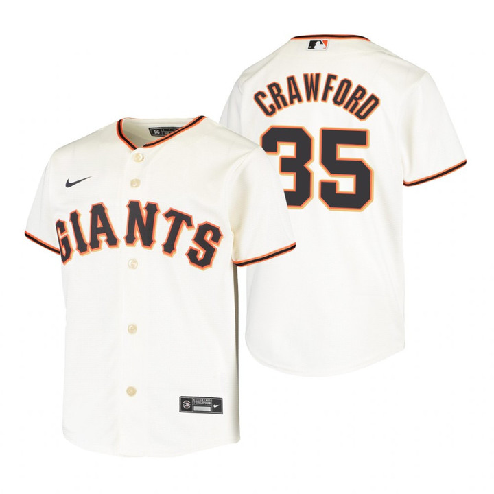 Youth San Francisco Giants #35 Brandon Crawford 2020 Alternate Cream Jersey Gift For Giants Fans