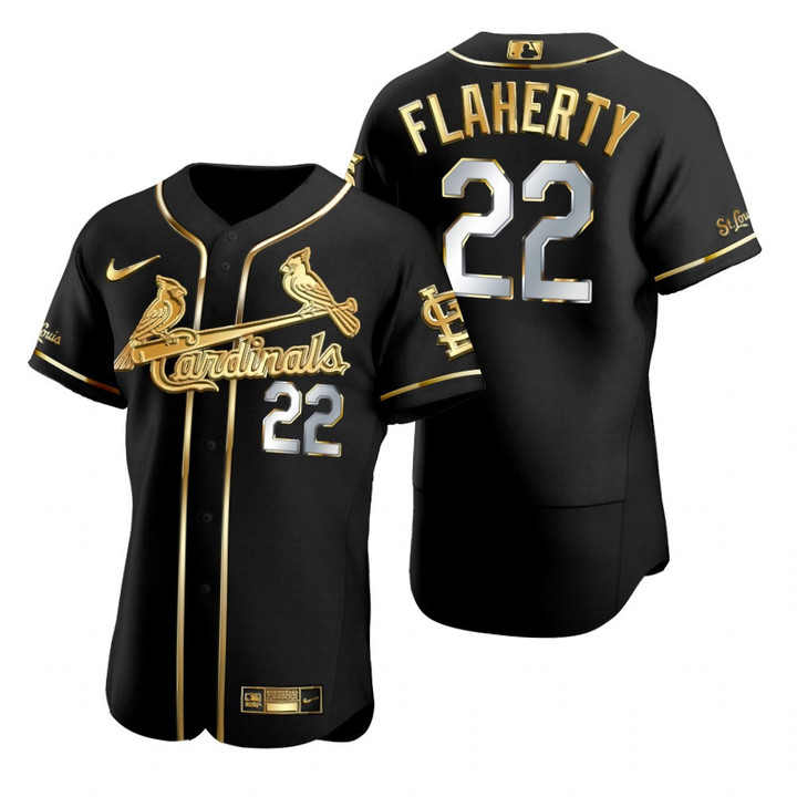 St. Louis Cardinals #22 Jack Flaherty Mlb Golden Edition Black Jersey Gift For Cardinals Fans