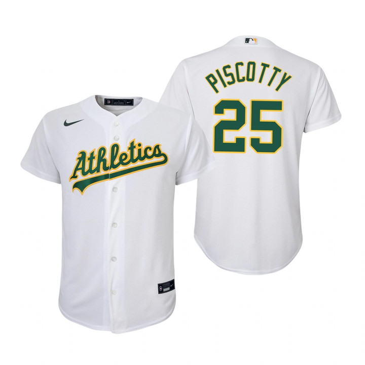 Youth Oakland Athletics #25 Stephen Piscotty 2020 White Jersey Gift For Athletics Fans