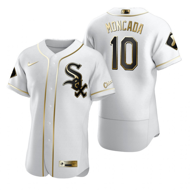 Chicago White Sox #10 Yoan Moncada Mlb Golden Edition White Jersey Gift For White Sox Fans