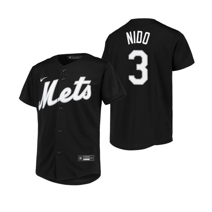 Youth New York Mets #3 Tomas Nido 2020 Alternate Black Jersey Gift For Mets Fans