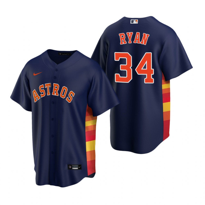 Mens Houston Astros #34 Nolan Ryan 2020 Alternate Navy Jersey Gift For Astros Fans