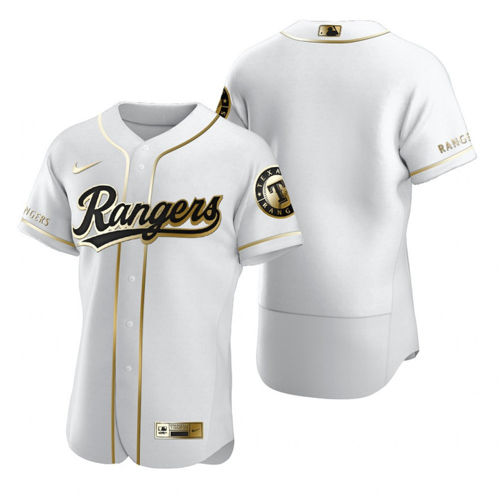 Texas Rangers Mlb Golden Edition White Jersey Gift For Rangers Fans