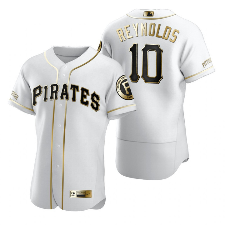 Pittsburgh Pirates #10 Bryan Reynolds Mlb Golden Edition White Jersey Gift For Pirates Fans