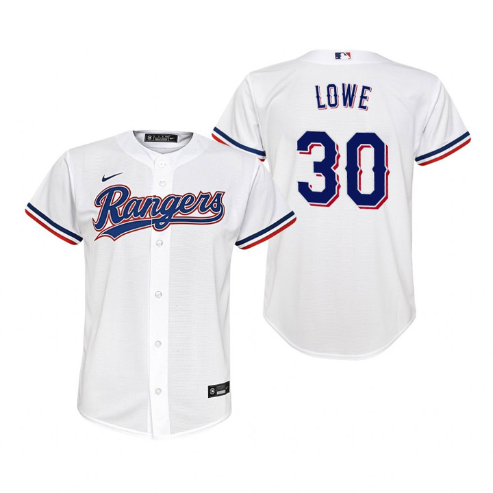 Youth Texas Rangers #30 Nathaniel Lowe 2020 White Jersey Gift For Rangers Fans