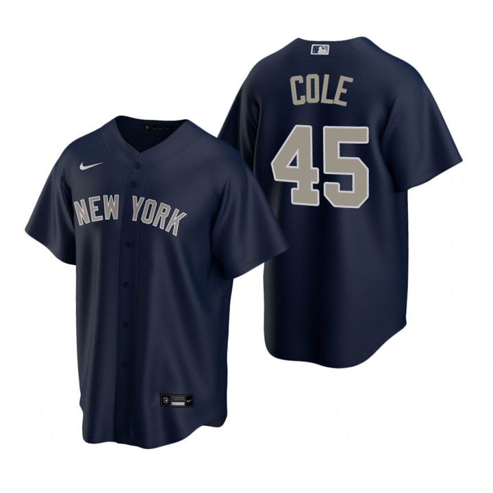 Mens New York Yankees #45 Gerrit Cole 2020 Alternate Navy Jersey Gift For Yankees Fans