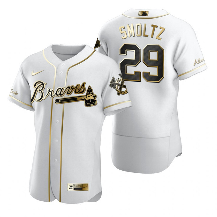 Atlanta Braves #29 John Smoltz Mlb Golden Edition White Jersey Gift For Braves Fans