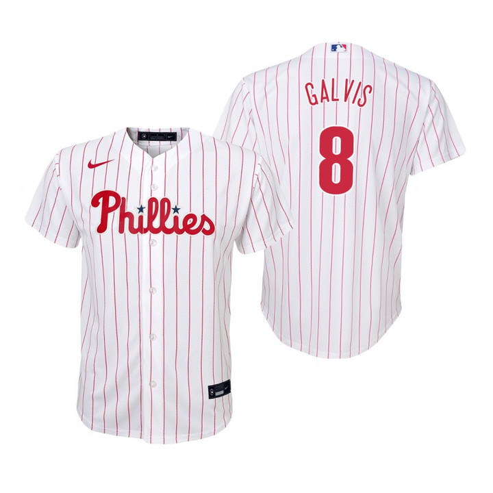 Youth Philadelphia Phillies #8 Freddy Galvis 2020 White Jersey Gift For Phillies Fans