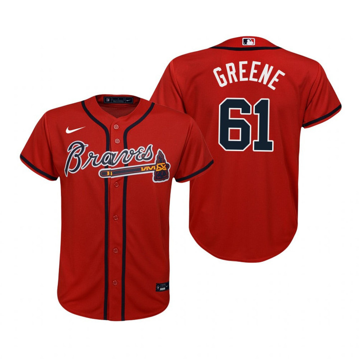 Youth Atlanta Braves #61 Shane Greene 2020 Red Jersey Gift For Braves Fans