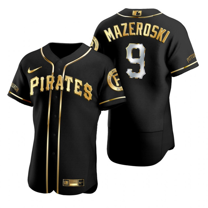 Pittsburgh Pirates #9 Bill Mazeroski Mlb Golden Edition Black Jersey Gift For Pirates Fans