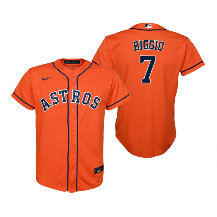 Youth Houston Astros #7 Craig Biggio 2020 Orange Jersey Gift For Astros Fans