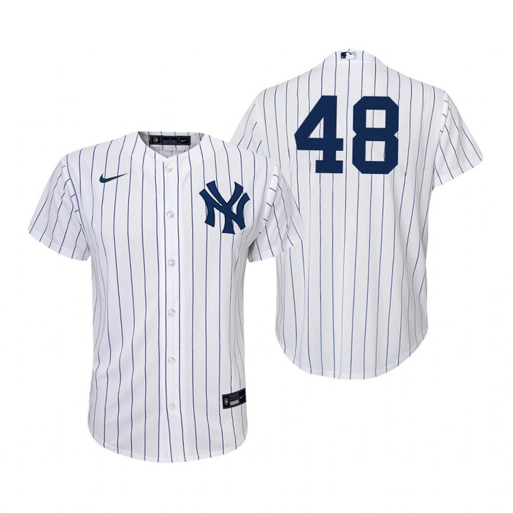 Youth New York Yankees #48 Anthony Rizzo Collection 2020 Alternate White Jersey Gift For Yankees Fans