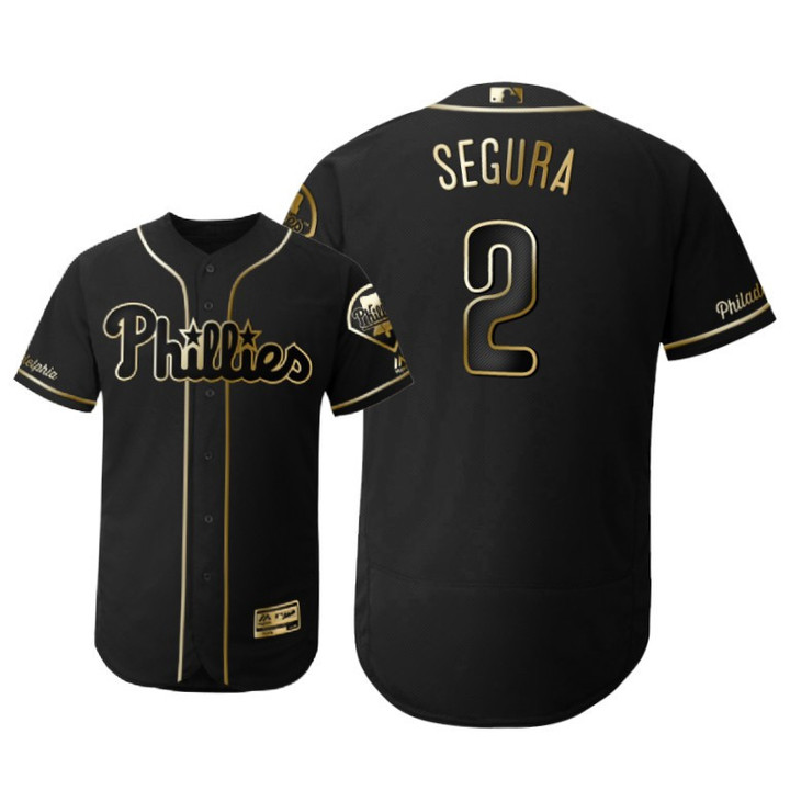 Philadelphia Phillies #2 Jean Segura Mlb 2019 Golden Edition Black Jersey Gift For Phillies Fans